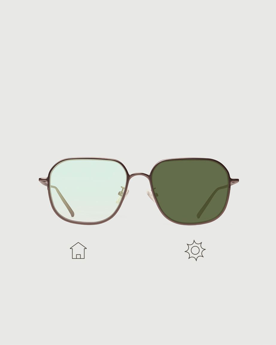 Bronze Gecko Adaptive::Pascal Eyeglasses square Brown metal front
