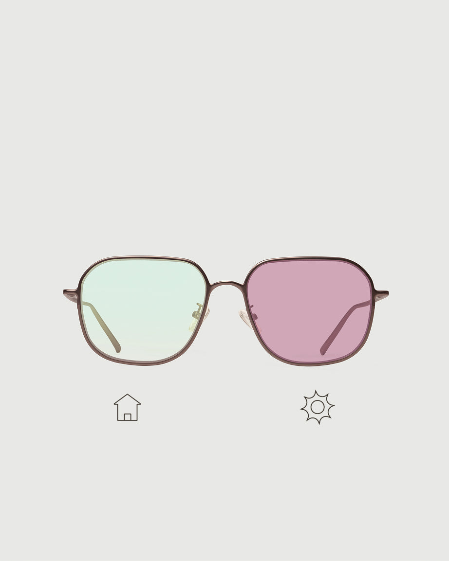 Bronze Pink Guava Adaptive::Pascal Eyeglasses square Brown metal front