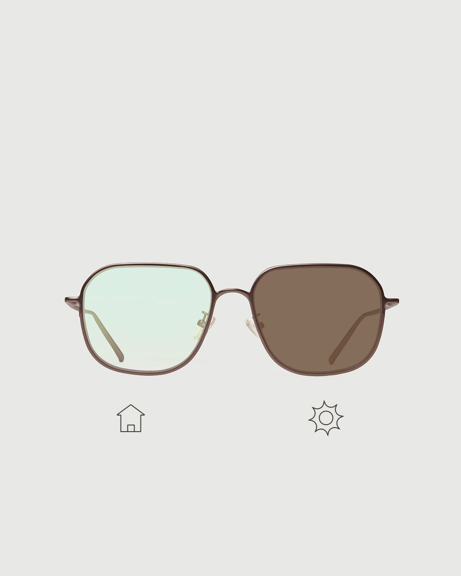 Bronze Portobello Adaptive::Pascal Eyeglasses square Brown metal front
