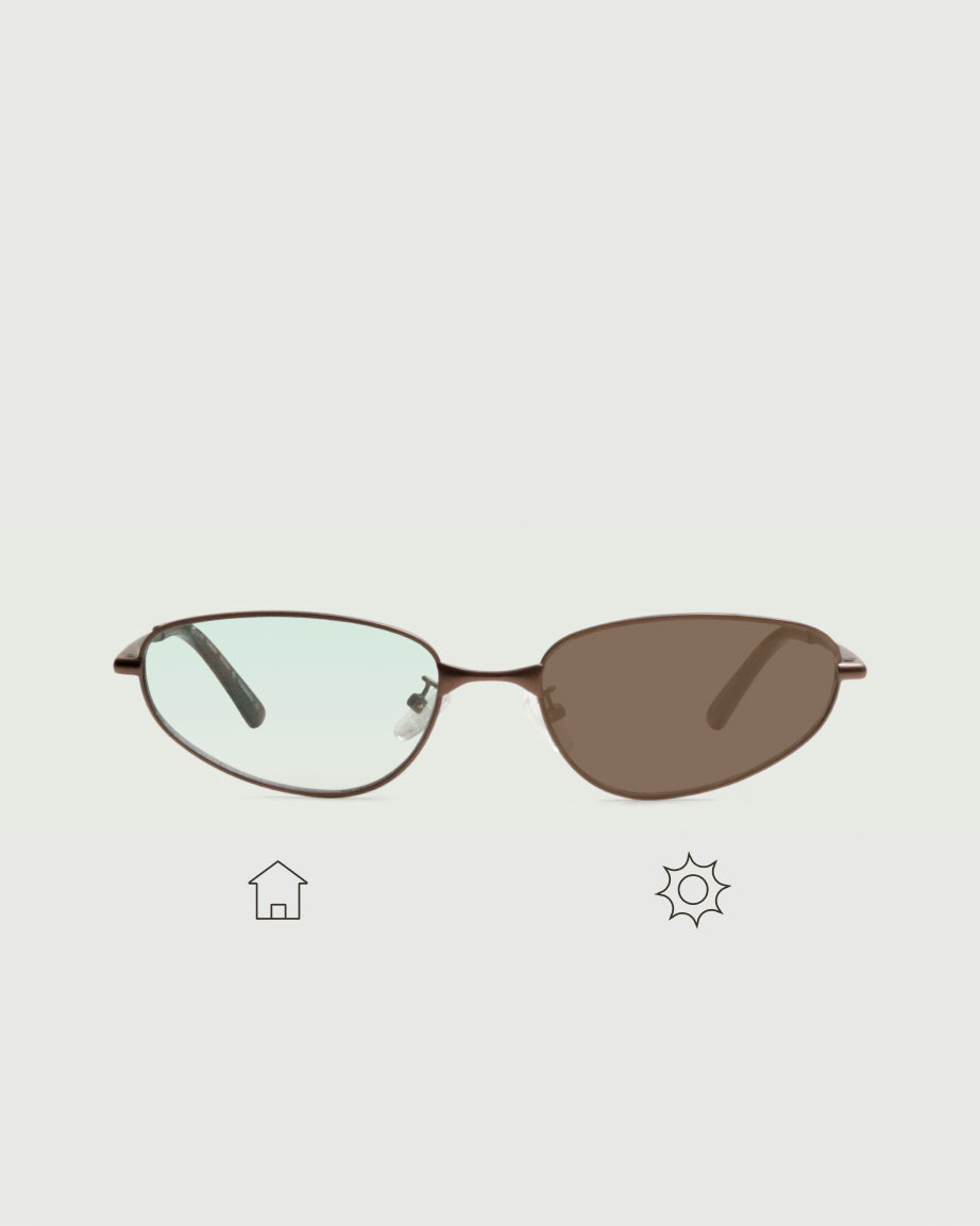 Bronze Portobello Adaptive::Selene Eyeglasses cateye Brown metal front