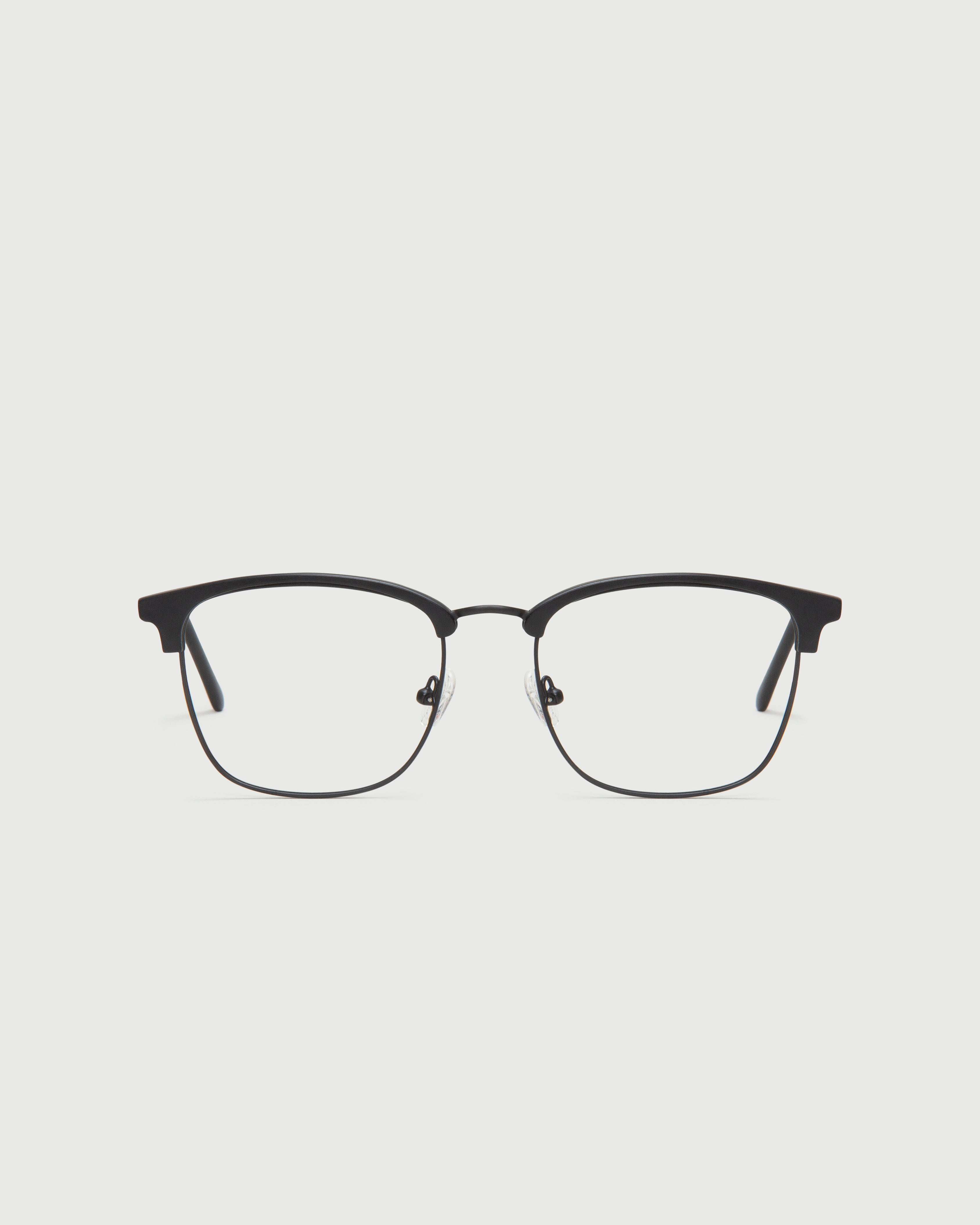 Charcoal::Nash Eyeglasses browline black plastic front