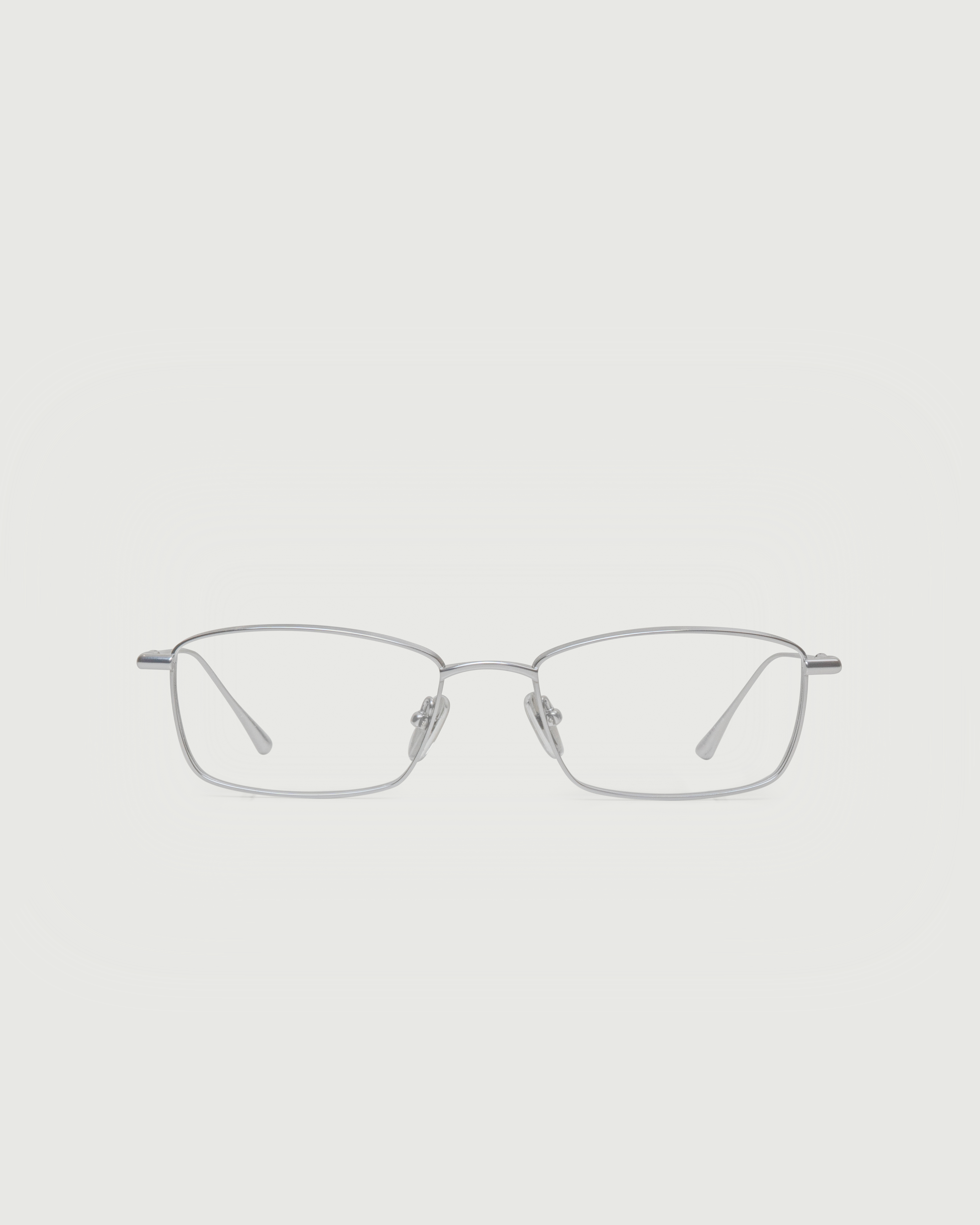 Silver::Eddie Eyeglasses rectangle silver titanium front