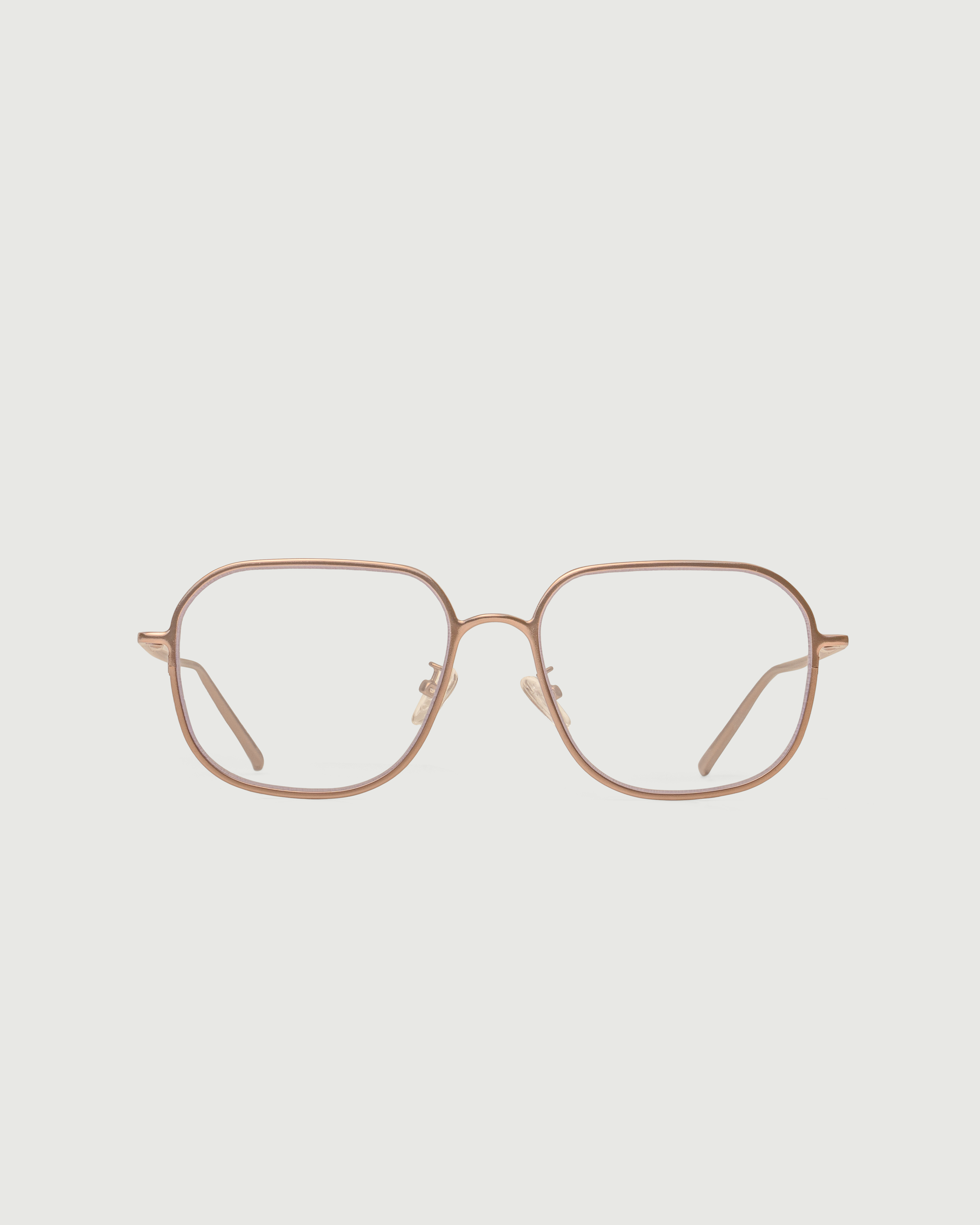 Tan::Pascal Eyeglasses square Brown metal front